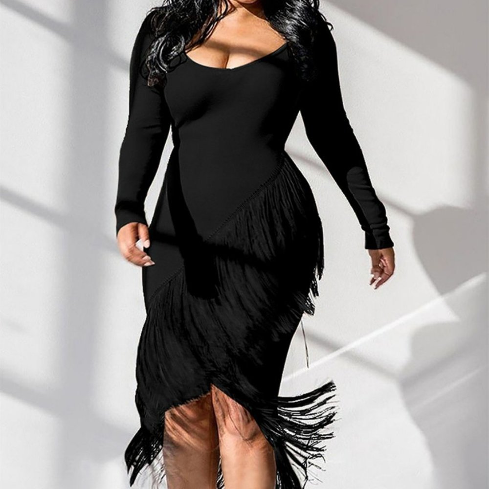 Black Tassel Dress